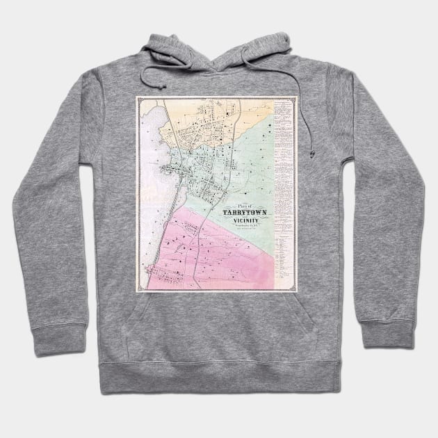 Vintage Map of Tarrytown New York (1868) Hoodie by Bravuramedia